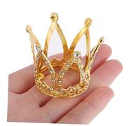 Abaodam 2 pièces Mini Couronnes Décoratives Strass pour Gâteau Lot de Accessoires Fête Réutilisables pour Anniversaire Shower et Noël
