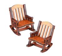 Abaodam 2 pièces Mini Rocking Chair Bois Chaise Miniature pour Maison de Poupée Décoration Salon Réaliste Accessoire Maison Poupée