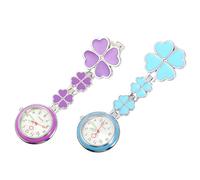 Abaodam 2 pièces Montre Gousset Infirmière Acier Inoxydable Montre Clip Suspendue Quartz Précis Cadeau Pratique pour Aide-soignantes et Médecins Couleurs Ciel