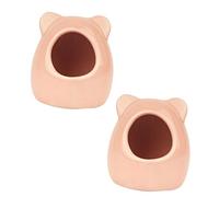 Abaodam 2 Pièces nid en céramique Refroidissement des Petits Animaux cachettes de Hamster Cellule de Refroidissement Abri en céramique pour Rongeur Animal de Compagnie Maison de Hamster