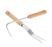 Abaodam 2 Pièces Outil de Désherbage Manuel Extracteur de Fissures en Acier Inoxydable et Bois, Khaki, Portable et Compact, pour Jardinage à Domicile et Ferme, Arrache-Racines Léger