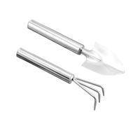 Abaodam 2 Pièces Outils de Jardinage Acier Inoxydable Mini Pelle et Râteau Outils Compacts pour Fleurs et Plantes Parfaits pour Jardinage Extérieur