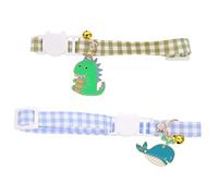 Abaodam 2 Pièces Pendentif en Col Chat Chat Cloche Colliers Animal De Compagnie Étiqueter Mignon Collier pour Chaton Accessoires Chaton Coton Polyester