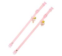 Abaodam 2 Pièces Pendentif en Col Chat Collier De Chaton avec Cloche Collier De Chat Nom Cloches pour Mignon avec Animal De Compagnie Réglable Accessoires Chaton Petit Col Coton Polyester