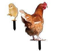 Abaodam 2 Pièces Piquets Décoratifs Acrylique pour Jardin Décoration de Poules Réalistes pour Pelouse et Cour pour Aménager Votre Extérieur