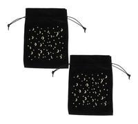 Abaodam 2 pièces Pochons à Cordon pour Cartes Tarot Velours Étui de Rangement et Portable pour Bijoux Petits Objets Lot de Noir