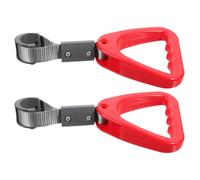 Abaodam 2 Pièces Poignée de Métro Rouge en Plastique pour Passagers | Usage Transport Public et Souterrain, Prise Ergonomique Confortable, Installation Simple, Soutien Polyvalent pour Passagers