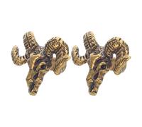 Abaodam 2 Pièces Poignées de Porte en Laiton Vintage Forme Tête de Chèvre, Résistantes à L'usure, Faciles à Installer pour Meubles Cuisine ou Placard Rétro