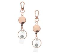 Abaodam 2 Pièces Porte-badge Rétractable Alliage Zinc avec Clip Élastique Porte-clés Léger et Extensible pour Cartes Identité et Badges Accessoire Pratique pour Ceinture et Porte-documents