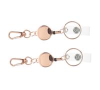 Abaodam 2 Pièces Porte-badge Rétractable Alliage Zinc Porte-clés Métal Robuste avec Clip Ceinture Support Carte Identité Porte Carte Tour Cou Pratique et Sécurisé Accessoire Bureau et