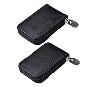 Abaodam 2 pièces Porte Cartes pour Hommes et Femmes de Organisateur de Cartes Multi Fonctions avec Zipper Compact et Sécurisé de Crédit et Identités