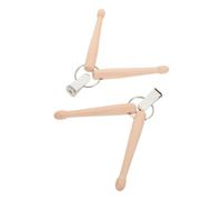 Abaodam 2 Pièces Porte-clés Baguettes de Batterie Bois et Mini Drumstick Double Accessoire pour Musiciens Compact et Pratique pour de Percussions