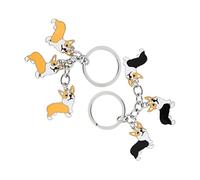 Abaodam 2 pièces Porte-clés Chien Corgi Métal Résistant Lot Pendentifs Décoratifs Cadeaux pour Amoureux des Chiens