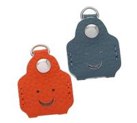 Abaodam 2 pièces Protège-clés Cuir Vintage pour Clés Maison et Vélo Électrique Housse Protectrice Créative Anti-rayures Accessoire Remplacement Bleu Orange