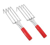 Abaodam 2 Pièces Râteau à Coquillages de Plage, Râteau à Coques en Acier Inoxydable, 4 Dents, Argenté, pour Escargots de Mer et Huîtres, Cueillette Côtière, Portable