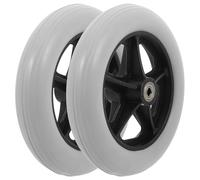 Abaodam 2 pièces Roues Frontales pour Fauteuil Roulant PVC Solides sans Gonflage de Remplacement pour Marcheurs et Fauteuils Installation Facile Lot de Roues Grises