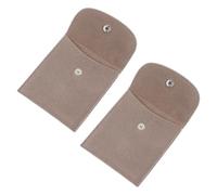 Abaodam 2 pièces Sac de Rangement Bijoux et Montres Doux avec Fermeture à Bouton-pression Pochette Réutilisable pour Bagues Bracelets et Colliers Lot de Moyenne Gris Foncé