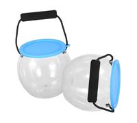 Abaodam 2 pièces Seau Transparent Portable avec Couvercle et Poignée Aquarium Compact pour Observation de Poissons Réservoir Étanche pour Sorties Plage et Activités Extérieures