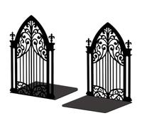 Abaodam 2 Pièces Serrage-Livres Décoratifs en Fer Noir, Arche Gothique