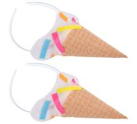 Abaodam 2 Pièces Serre-tête Crème Glacée Blanc Doux pour Garçon Fille et Adultes Accessoire de Coiffure Ludique pour Fête Halloween Costume Vendeur de Glace Bandeau de Fête et Cosplay