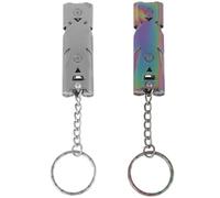 Abaodam 2 pièces Sifflet Entraînement pour Chiens et Oiseaux Acier Inoxydable de Gris Foncé Couleur Arc Ciel Pratique et pour Dressage de Vos Animaux de Compagnie