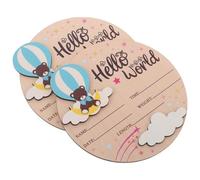 Abaodam 2 Pièces Signe Bois Garçon Fille Annonce Naissance Ronde Neutre Panneau Photo Premier Jour Cadeau Souvenir pour Fille ou Garçon Décoration Chambre Garçon Fille