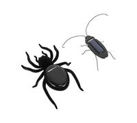 Abaodam 2 pièces Solaire Éducatif Araignée et Cafard Résistant sans Pile Jeu de Farce Réaliste pour Garçon Fille Plein Air