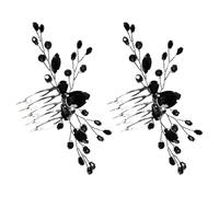 Abaodam 2 Pièces Style Peigne en Vintage Alliage Noir, Latéral Mariée | Fixation Sûre, Léger et Confortable, pour Mariée et Demoiselles D’honneur, Accessoire Décoratif Cheveux