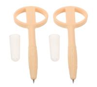 Abaodam 2 Pièces Stylo de Sécurité en Silicone Beige, Flexible et Simple | Écriture Lisible, Design Inviolable, pour Documents Juridiques, Entretiens D'enquête et Soins sous Garde