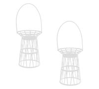 Abaodam 2 Pièces Support à Paniers à Fleurs Portable en PP Blanc