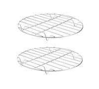 Abaodam 2 pièces Support de Barbecue Rond Acier Inoxydable Accessoires BBQ Pratiques pour Activités de Barbecue Plein Air Diamètre sans Plateau