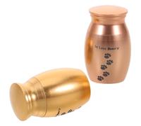 Abaodam 2 Pièces Urnes Funéraires pour Animaux Métal Mini Boîte de Cendres avec Marque de Patte Urne Commémorative pour Chien et Chat Porte-Souvenirs Discret et Multifonctionnel Or