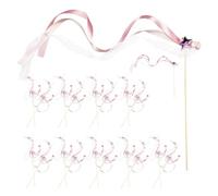 Abaodam 20 Pièces Baguette de Mariage Étoile, Rubans Satinés et Dentelle | Décoration de Fête Polyvalente, Texture Douce et Raffinée, pour Réception Nuptiale, Arrière-plan Photo et Extérieur