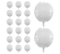 Abaodam 20 Pièces Ballons Aluminium Blancs Ronds Géants Sphère Décoration Fête Anniversaire Mariage Shower Graduation