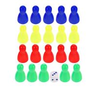 Abaodam 20 Pièces D’échecs en Plastique Coloré, Assortiment 4 Couleurs, Accessoires Légers et Compacts pour Jeu de Société sur Plateau, Jetons Multifonctions pour Échiquier, Fournitures