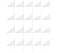 Abaodam 20 Pièces Lot de 20 Petits Drapeaux Triangulaires Blancs à Main 40 X 27 Cm en Plastique Résistant aux Intempéries avec Hampe Légère, pour Décoration Extérieure, Fêtes et Événements
