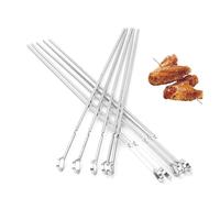 Abaodam 20 pièces Lot de Brochettes Acier Inoxydable Piques Plates Antirouille pour Barbecue Plein Air Camping et Pique-