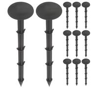 Abaodam 20 Pièces Lot de Piquets de Jardin Plastique Noir pour Fixation Toile de Paillage Ancrage Sol pour Jardin Serre Pelouse Artificielle et Paysage