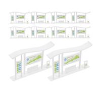 Abaodam 20 Pièces Miniature Bus Station Model Réaliste Ornamental pour Paysages Miniatures Décor Photographique et Aménagement Urbain