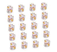 Abaodam 20 Pièces Porte-clés Chat Porte- Mini Maneki Neko Pendentif Breloque Chat En Émail Mignon Maneki Neko Charmes En Métal Charmes De Bracelet Alliage Sacs Enfant Portefeuille