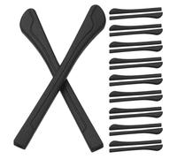 Abaodam 20 Pièces Protège-jambes à Lunettes en Silicone Antidérapant Manchon Souple pour Branches Embouts Remplaçables Accessoires de Lunettes pour Eyewear Noir
