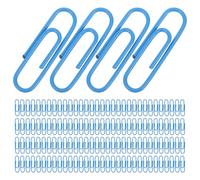 Abaodam 200 Clips de Papier Bleu en Métal Réutilisables pour Organisation de Documents Bureau ou Lors de Fêtes de Mariage, Petits Trombones Marque-pages Stylés