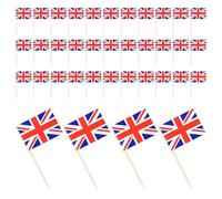 Abaodam 200 Pics à Drapeau en Bois et Papier pour Décoration Gâteau et Dessert, 200 Pièces, Drapeaux Délicats pour Fête, Fruit et Buffet, Garnitures pour Petits Gâteaux et Amuse-bouches