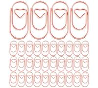 Abaodam 200 Trombones Métalliques de Cœur, Petites Pinces à Papier en Acier Carbone, Couleur Rose Doré, Lot de 200 Pièces en Boîte, pour Bureau, Organisation de Documents et Usage
