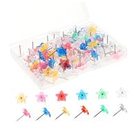 Abaodam 200pièces Punaises Étoile Colorées Transparentes Pinces Décoratives Multifonctions pour Cartes Et Décorations Murales