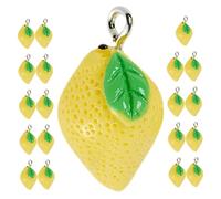 Abaodam 20pcs Breloques en Résine Citron Jaune Fabrication de Colliers, Accessoires DIY Faciles à Utiliser Cordons ou Chaînes, Design Frais et Attrayant