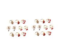 Abaodam 20pièces Anneaux Carton De Noël Pour Adultes Bijoux De Doigt Amusants Avec Motifs Festifs Blanc Rouge Vert