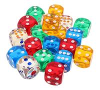 Abaodam 20pièces Lot de Dés Multicolores à Faces Translucides Dés Cubiques De Aux Coins Arrondis pour Jeux De Société Activités Scolaires Et Apprentissage des Mathématiques