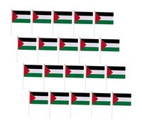Abaodam 20pièces Lot De Drapeaux à Main Palestine Léger Polyester Avec Bâton Plastique Petits Drapeaux Main Pour Support Lors Événements Sportifs Et Décorations