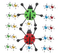 Abaodam 24 pièces Lot de Coccinelles Adhésives Réalistes Jouets Extensibles pour Garçon Fille Décorations Murales Portables pour Halloween Activités Extérieures et
